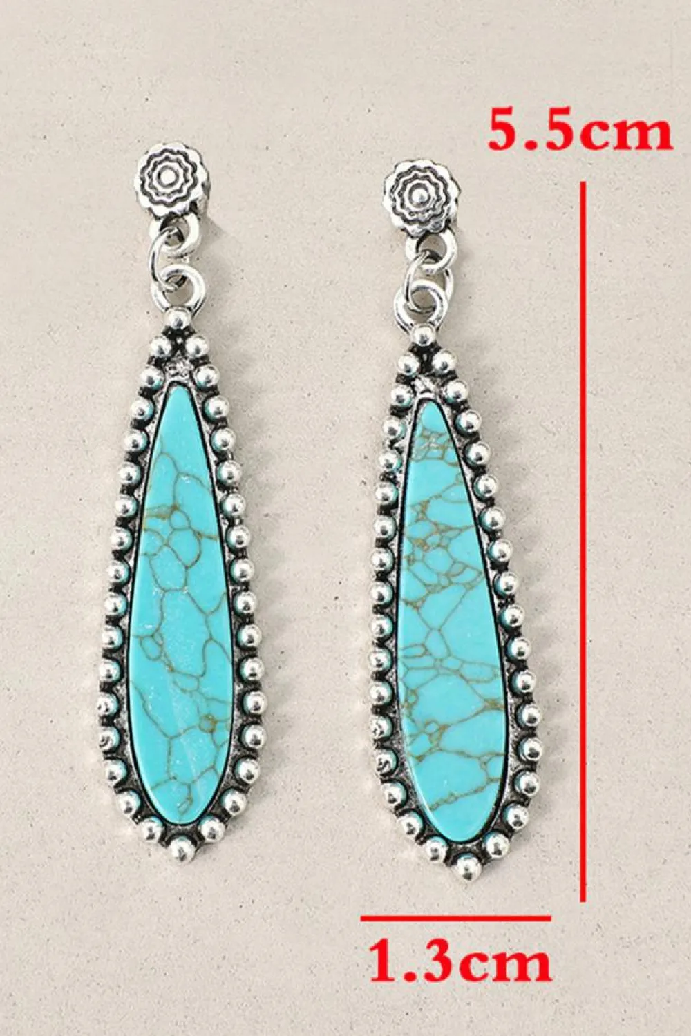 Online Dear-Lover Vintage Bohemian Turquoise Alloy Earrings Silvery