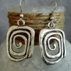 Discount Dear-Lover Vintage Square Swirl Hook Earrings Silvery