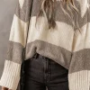 Sale Dear-Lover Colorblock Loose Pullover Sweater Simply Taupe