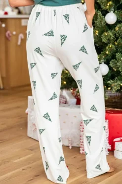 Clearance Dear-Lover Christmas Tree Print Tee and Pants Lounge Set Skobeloff