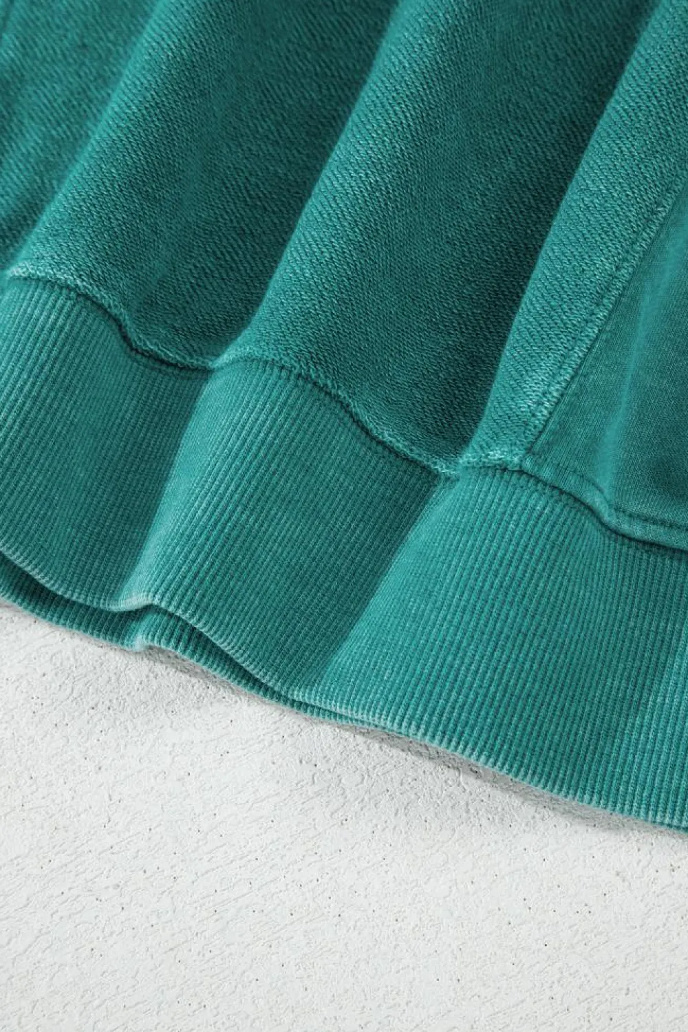 Sale Dear-Lover Solid Color Notched Neck Drop Shoulder Sweatshirt Skobeloff