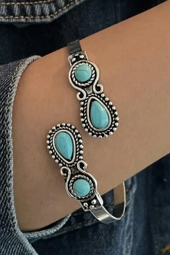 Clearance Dear-Lover Western Turquoise Stone Bracelet Skobeloff