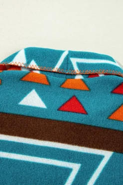 Online Dear-Lover Aztec Printed Lapel Bell Sleeve Jacket Sky Blue