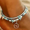 Best Dear-Lover Beach Double Anklet Sky Blue