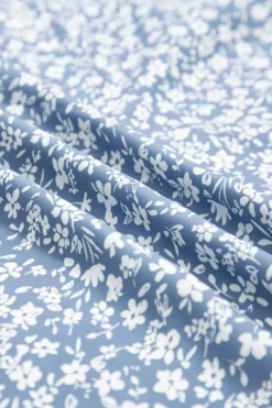 Outlet Dear-Lover Boho Floral High Waist Long Skirt with Side Split Sky Blue
