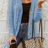 New Dear-Lover Button Pocket Knit Cardigan Sky Blue