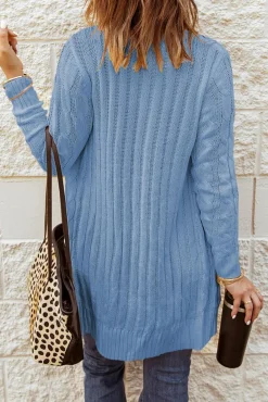 New Dear-Lover Button Pocket Knit Cardigan Sky Blue