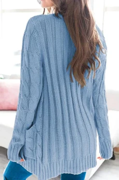 New Dear-Lover Button Pocket Knit Cardigan Sky Blue