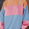 New Dear-Lover Colorblock Patchwork Drop Shoulder Sweatshirt Sky Blue