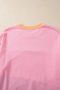 New Dear-Lover Colorblock Patchwork Drop Shoulder Sweatshirt Sky Blue