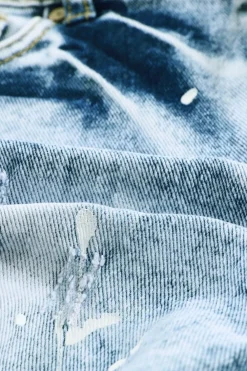 Best Dear-Lover Distressed Bleached Denim Shorts Sky Blue