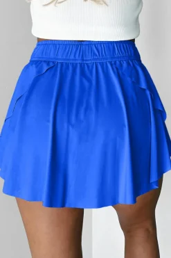 Outlet Dear-Lover Drawstring High Waist Lined Tennis Skorts Sky Blue
