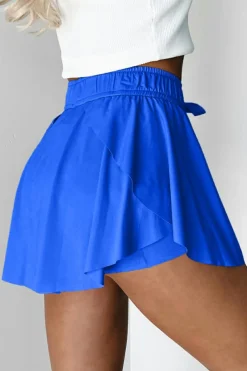 Outlet Dear-Lover Drawstring High Waist Lined Tennis Skorts Sky Blue
