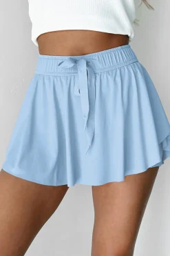 Outlet Dear-Lover Drawstring High Waist Lined Tennis Skorts Sky Blue