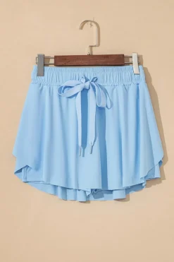 Outlet Dear-Lover Drawstring High Waist Lined Tennis Skorts Sky Blue