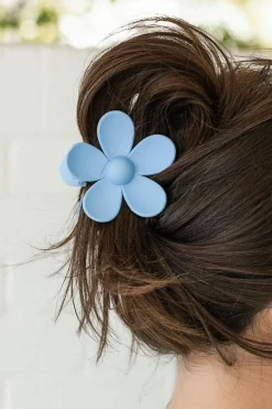 Sale Dear-Lover Flower Hair Claw Clip Sky Blue