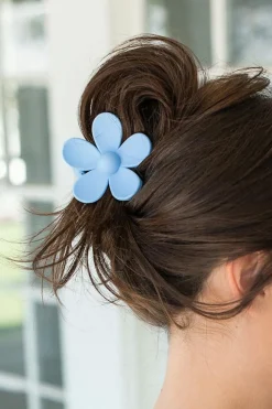 Sale Dear-Lover Flower Hair Claw Clip Sky Blue