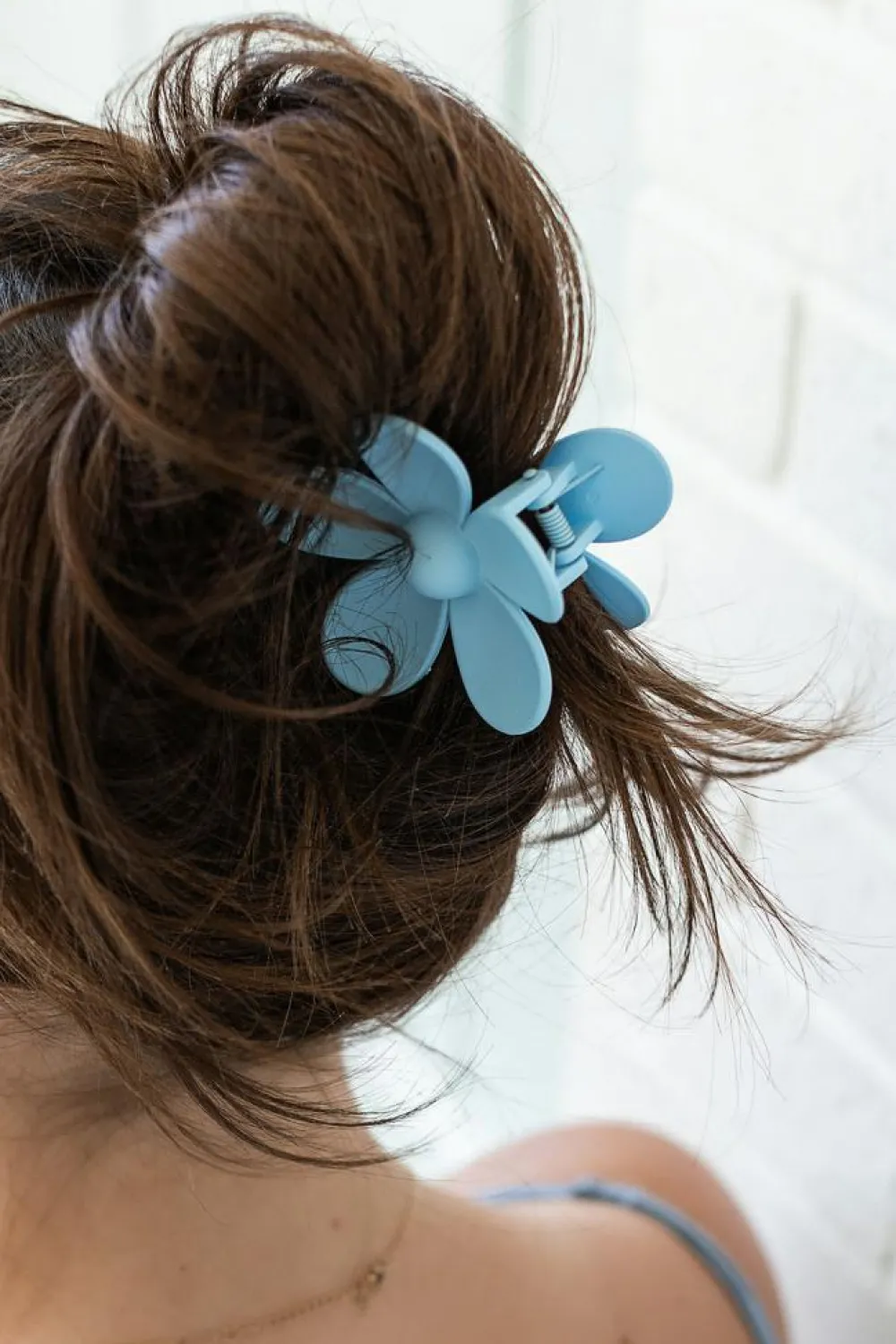 Sale Dear-Lover Flower Hair Claw Clip Sky Blue