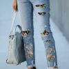 New Dear-Lover Sky Blue Printed Patch Ripped Skinny Jeans Sky Blue-8