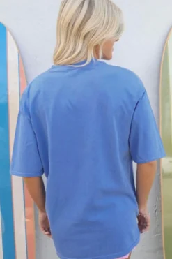 Fashion Dear-Lover Rodeo Forever Western Graphic Tee Sky Blue