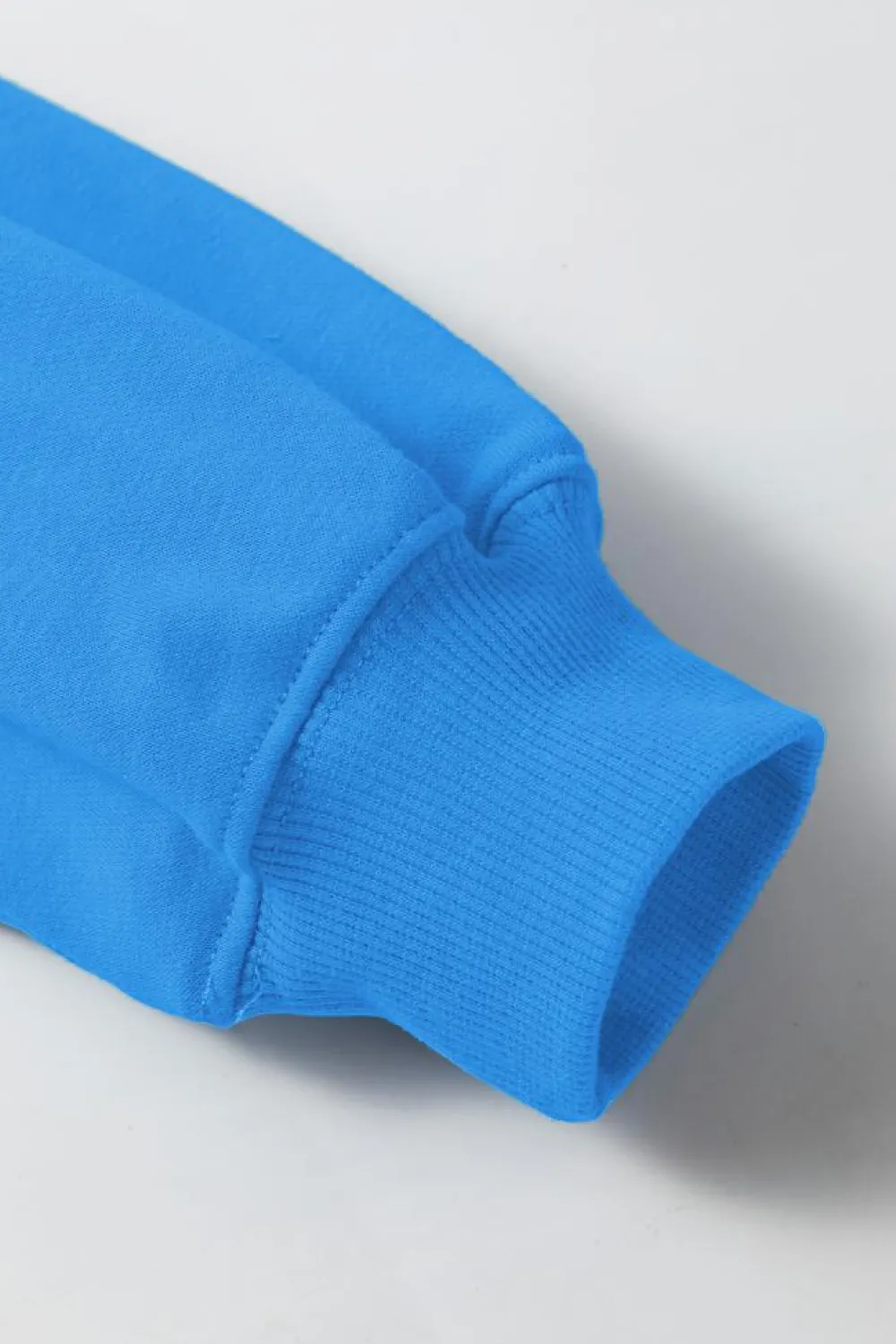 Outlet Dear-Lover Solid Color Drop Shoulder Long Sleeve Basic Sweatshirt Sky Blue