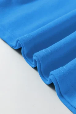 Outlet Dear-Lover Solid Color Drop Shoulder Long Sleeve Basic Sweatshirt Sky Blue