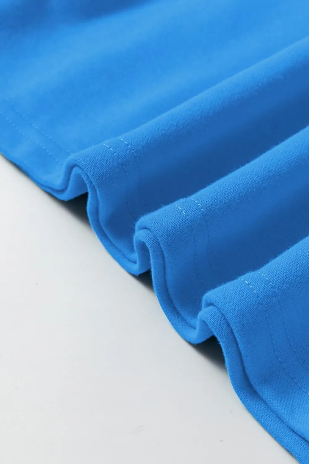 Outlet Dear-Lover Solid Color Drop Shoulder Long Sleeve Basic Sweatshirt Sky Blue