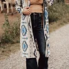Best Dear-Lover Western Aztec Printed Open Front Long Cardigan Sky Blue