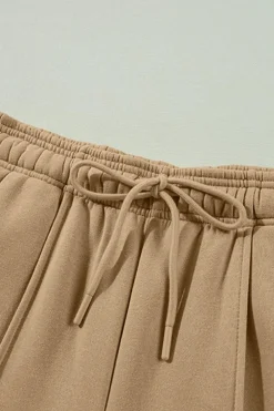 Online Dear-Lover Exposed Seam Drawstring High Waist Wide Leg Pants Smoke Gray