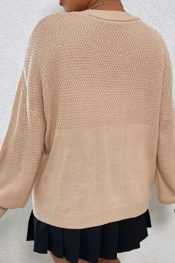 Hot Dear-Lover Floral Applique Drop Shoulder Bubble Sleeve Cardigan Smoke Gray