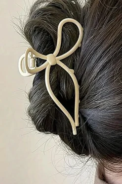 Clearance Dear-Lover Long Tail Bowknot Hair Claw Smoke Gray