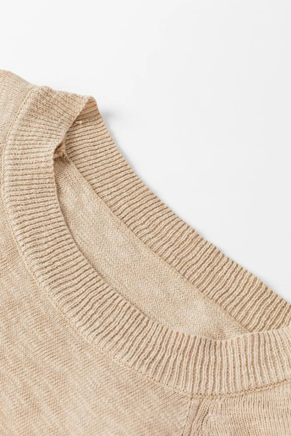 Online Dear-Lover Ribbed Raglan Short Sleeve Sweater Smoke Gray
