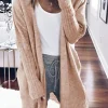 Best Dear-Lover Ribbed Trim Puff Sleeve Open Cardigan Smoke Gray