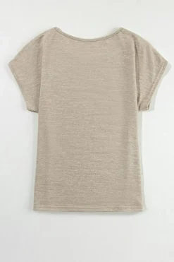 New Dear-Lover RODEO Cowboy Graphic Buttoned Batwing Sleeve T Shirt Smoke Gray