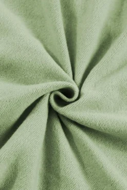 Hot Dear-Lover Fleece Lined Zip Up Stand Collar Thumbhole Sleeve Sweatshirt Smoke Green