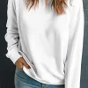 Online Dear-Lover Solid Classic Crewneck Pullover Sweatshirt Beige