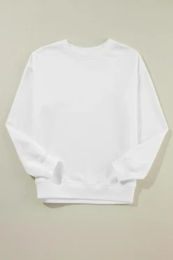Online Dear-Lover Solid Classic Crewneck Pullover Sweatshirt Beige
