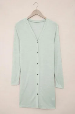 Hot Dear-Lover Solid Color Open-Front Buttons Cardigan Gray