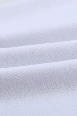 Fashion Dear-Lover Solid Round Neck Ribbed Tank Top White