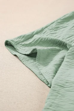 Clearance Dear-Lover Half Button Collared Loose Romper Spinach Green