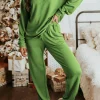 Clearance Dear-Lover Long Sleeve Pullover and Jogger Pants Lounge Set Spinach Green