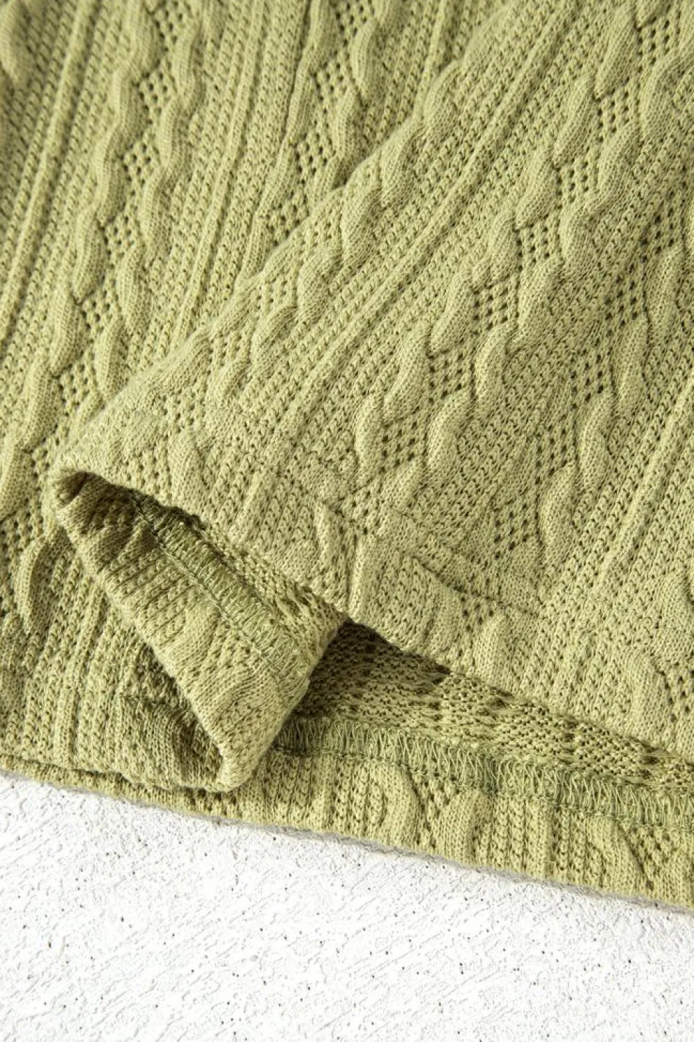 New Dear-Lover Textured Knit Slim Fit Notch V Neck T Shirt Spinach Green