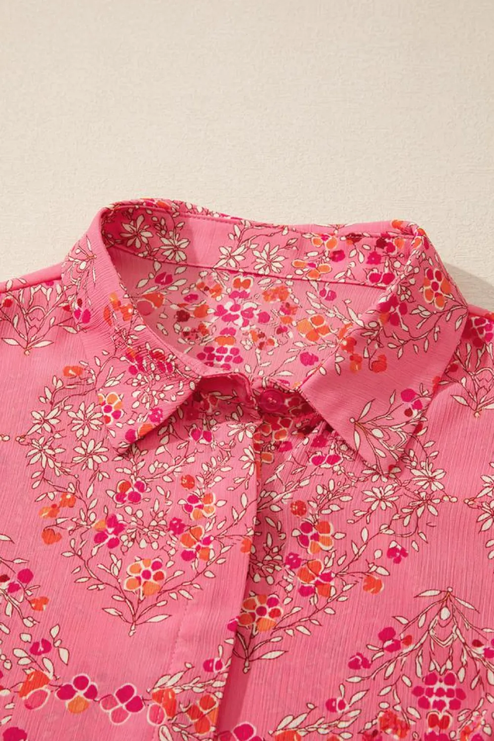 Fashion Dear-Lover Aesthetic Floral Puff Sleeve Shirt Strawberry Pink