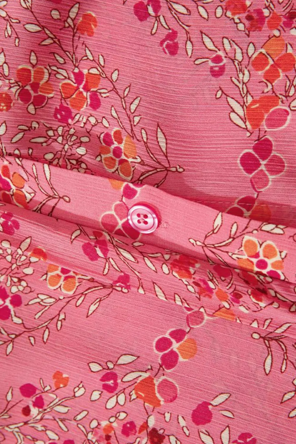 Fashion Dear-Lover Aesthetic Floral Puff Sleeve Shirt Strawberry Pink