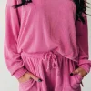 Hot Dear-Lover Corded Textured Long Sleeve Top and Shorts Set Strawberry Pink