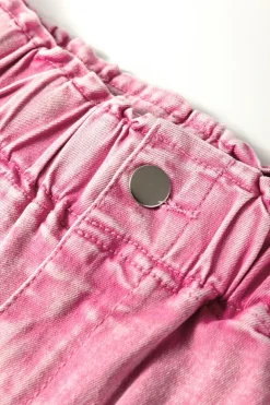 Best Dear-Lover Elastic High Waisted Denim Shorts Strawberry Pink