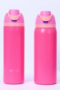 Fashion Dear-Lover Insulated Stainless Steel Tumbler with Carry Loop 16oz Strawberry Pink