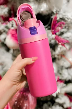 Fashion Dear-Lover Insulated Stainless Steel Tumbler with Carry Loop 16oz Strawberry Pink