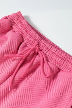 Discount Dear-Lover Ultra Loose Textured 2pcs Slouchy Outfit Strawberry Pink