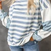 Sale Dear-Lover Drop Shoulder d Pullover Sweatshirt Stripe